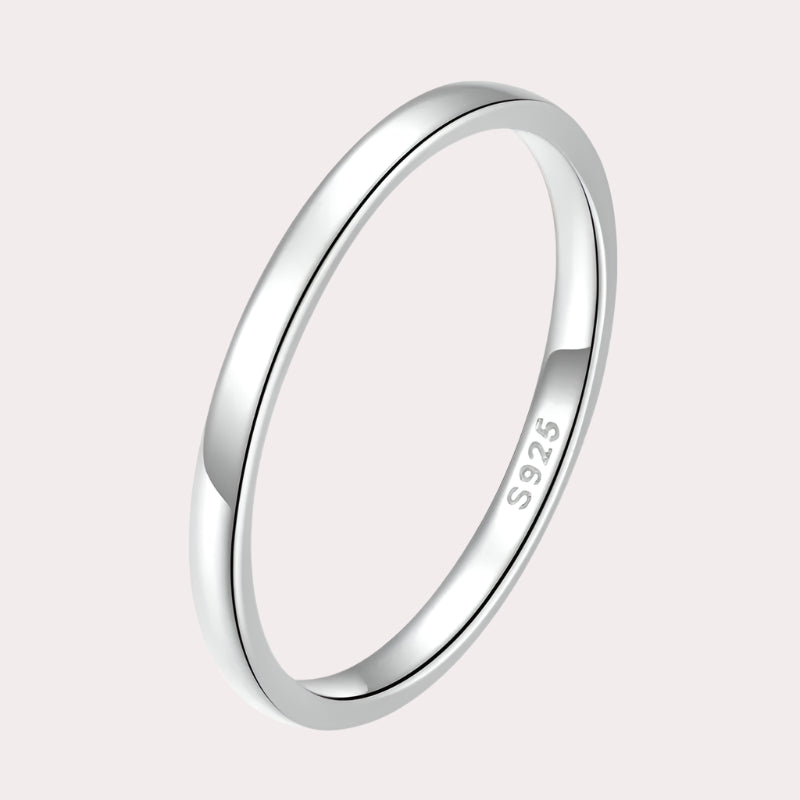 Authentic 925 Sterling Silver Simple Ring for Women Fine Jewelry Trendy Sterling Silver Eternity Ring Wedding Gift VSR165 Mirror Quenn