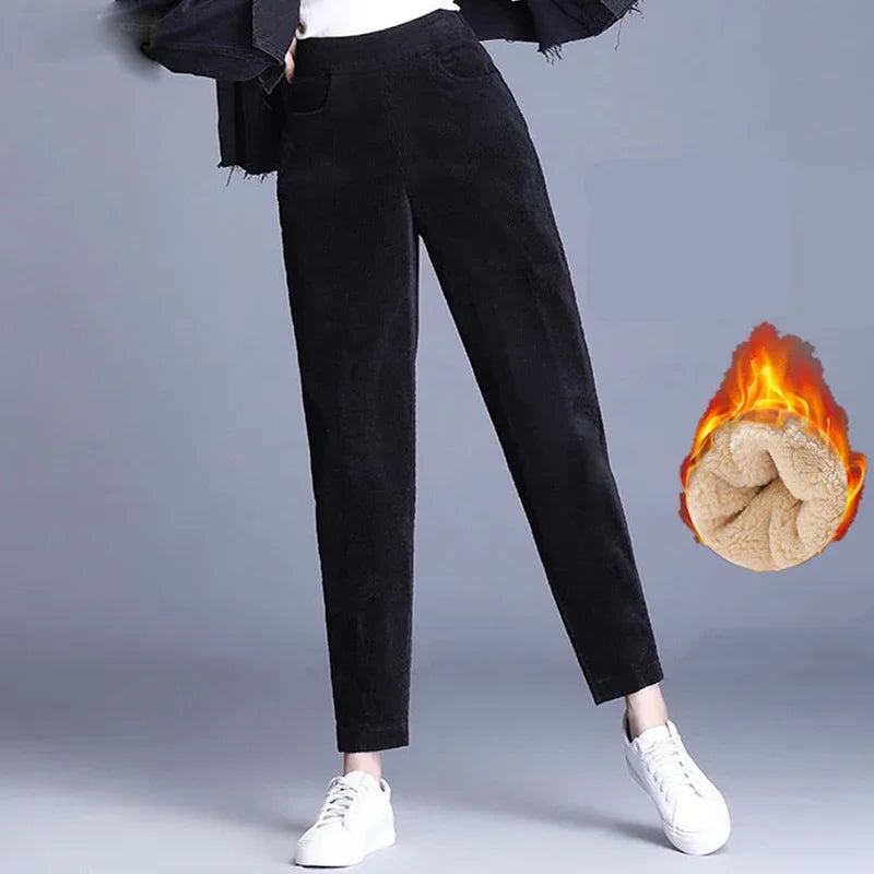 Plush Corduroy Harem Pants