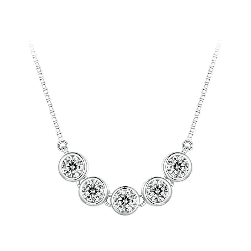 1CT Bezel Moissanite Pendant Necklace D color VVS1 Lab Diamond for Women 925 Sterling Silver Wedding Minimalist Jewelry Mirror Quenn