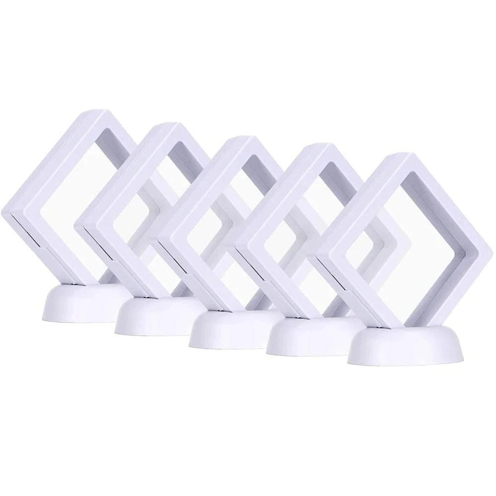 5-Piece Floating Display Case Frame for Jewelry & Coins Mirror Quenn