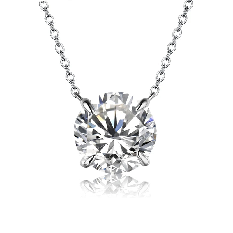 1CT Moissanite Diamond Pendant Necklace in 925 Silver