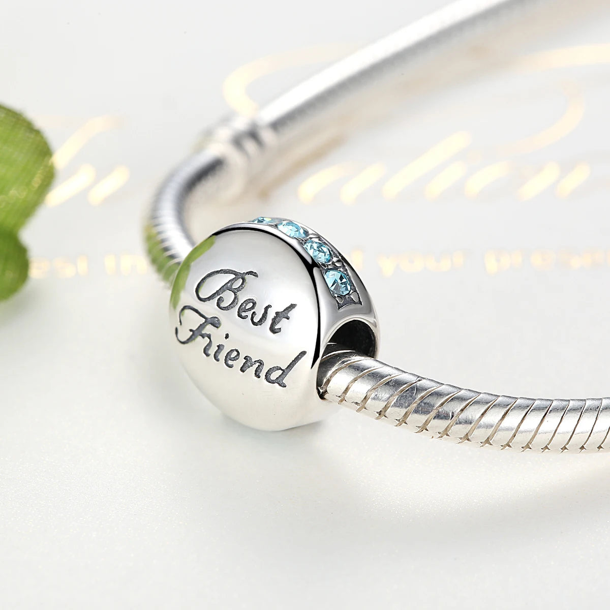 Blue Crystal Family Charm – 925 Sterling Silver - Mirror Quenn - shop now worldwide shipping