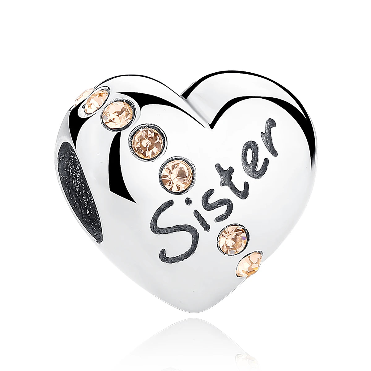Blue Crystal Family Charm – 925 Sterling Silver - Mirror Quenn - shop now worldwide shipping