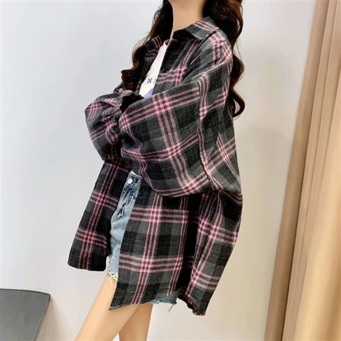 Women's Plaid Flannel Style Shirt