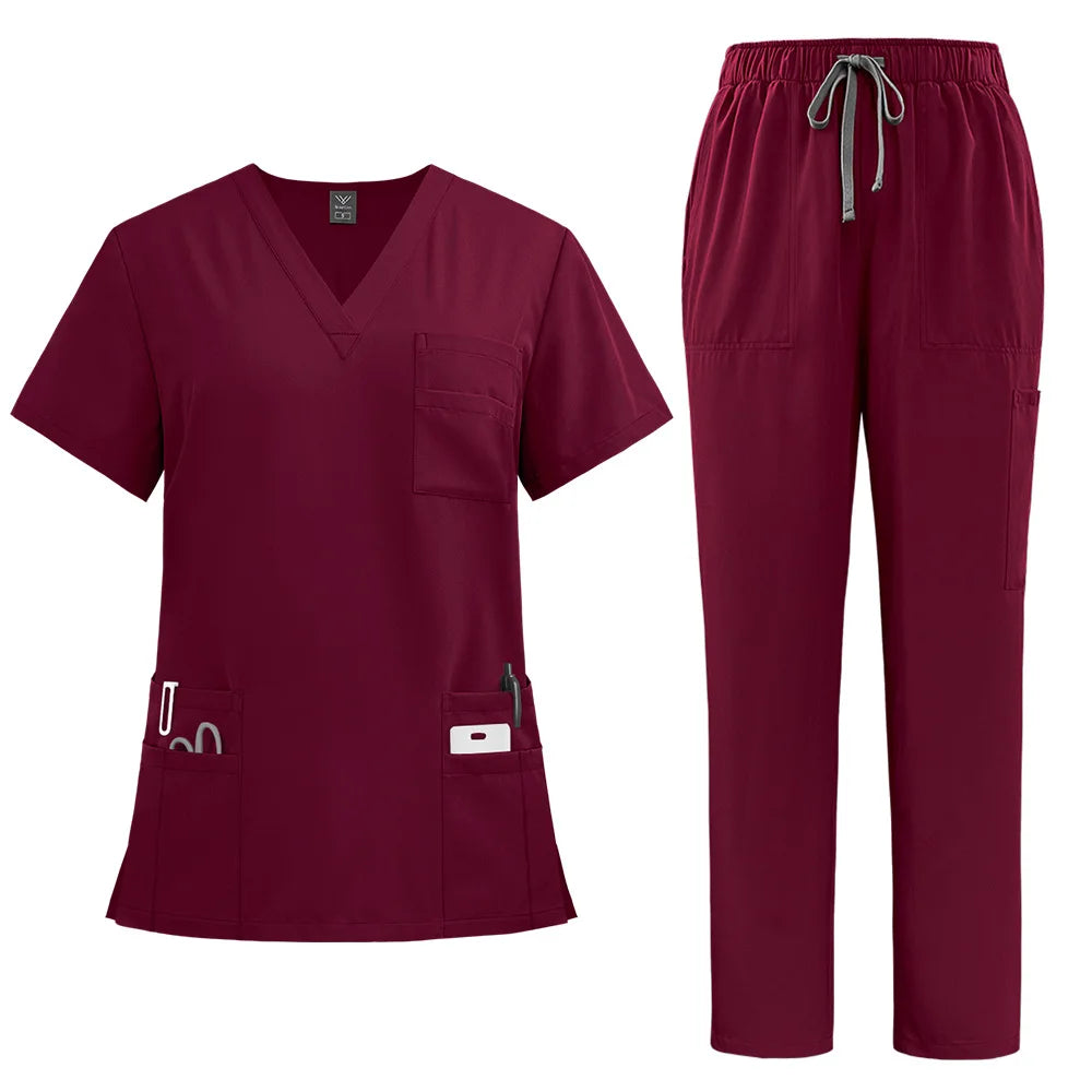Unisex Modern V-Neck Scrub Set – High-Quality Medical Uniform for Doctors & Nurses