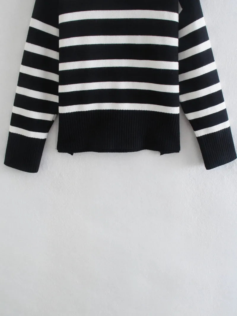 Striped Turtleneck Knit
