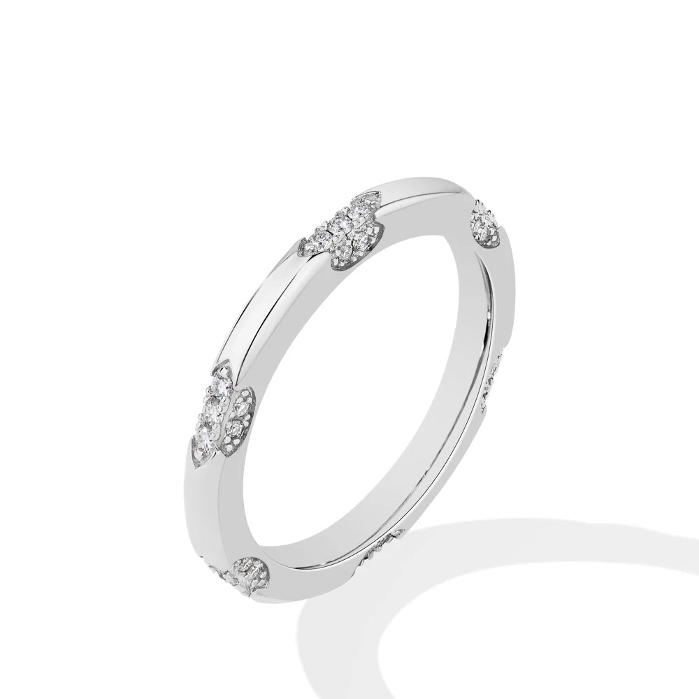 Simple Moissanite Sterling Silver Ring - Mirror Quenn - shop now worldwide shipping