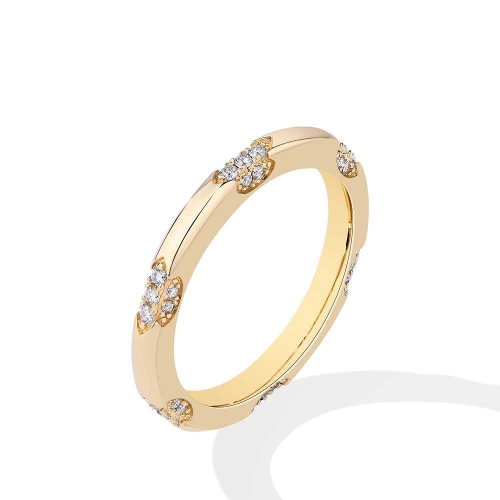 Simple Moissanite Sterling Silver Ring - Mirror Quenn - shop now worldwide shipping