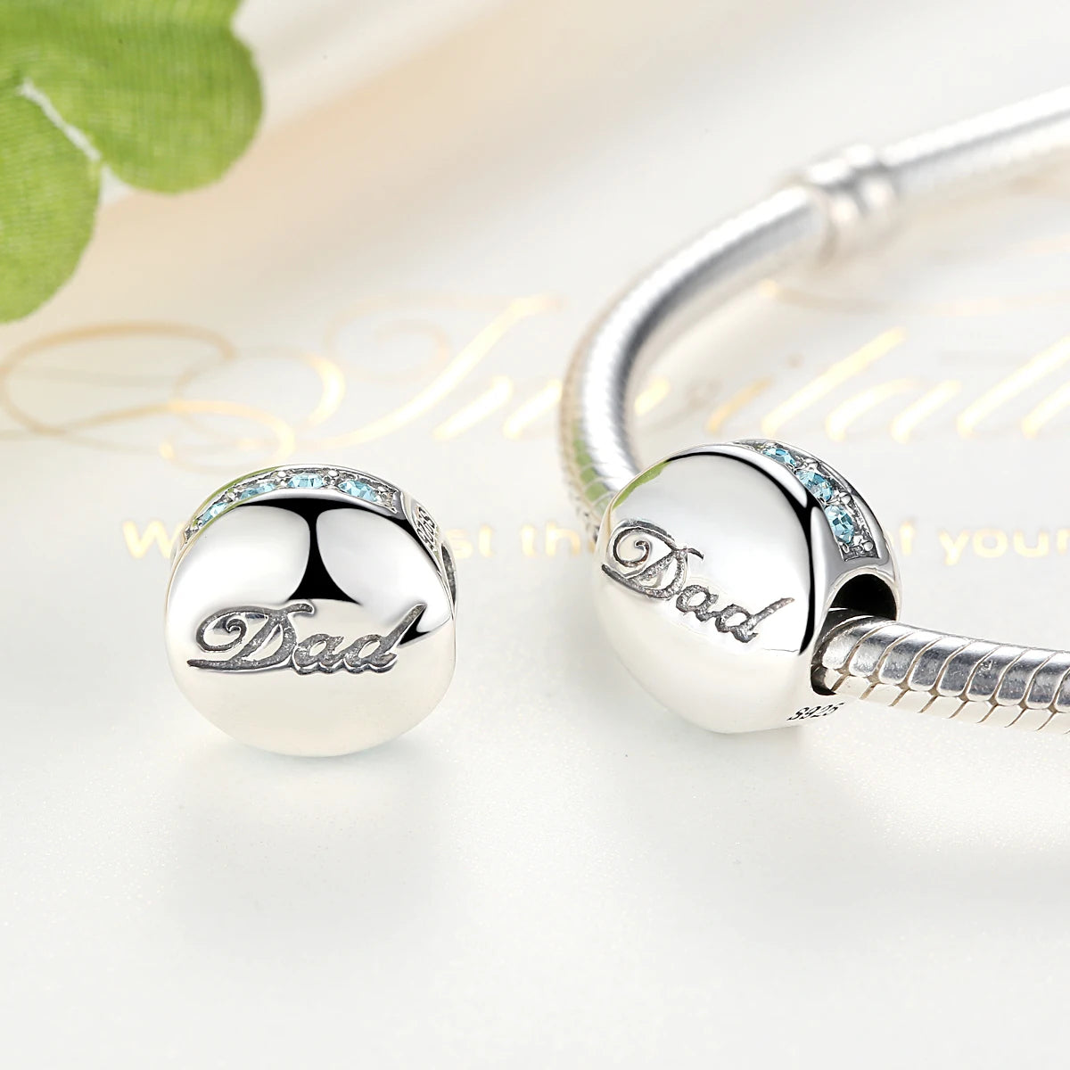 Blue Crystal Family Charm – 925 Sterling Silver - Mirror Quenn - shop now worldwide shipping