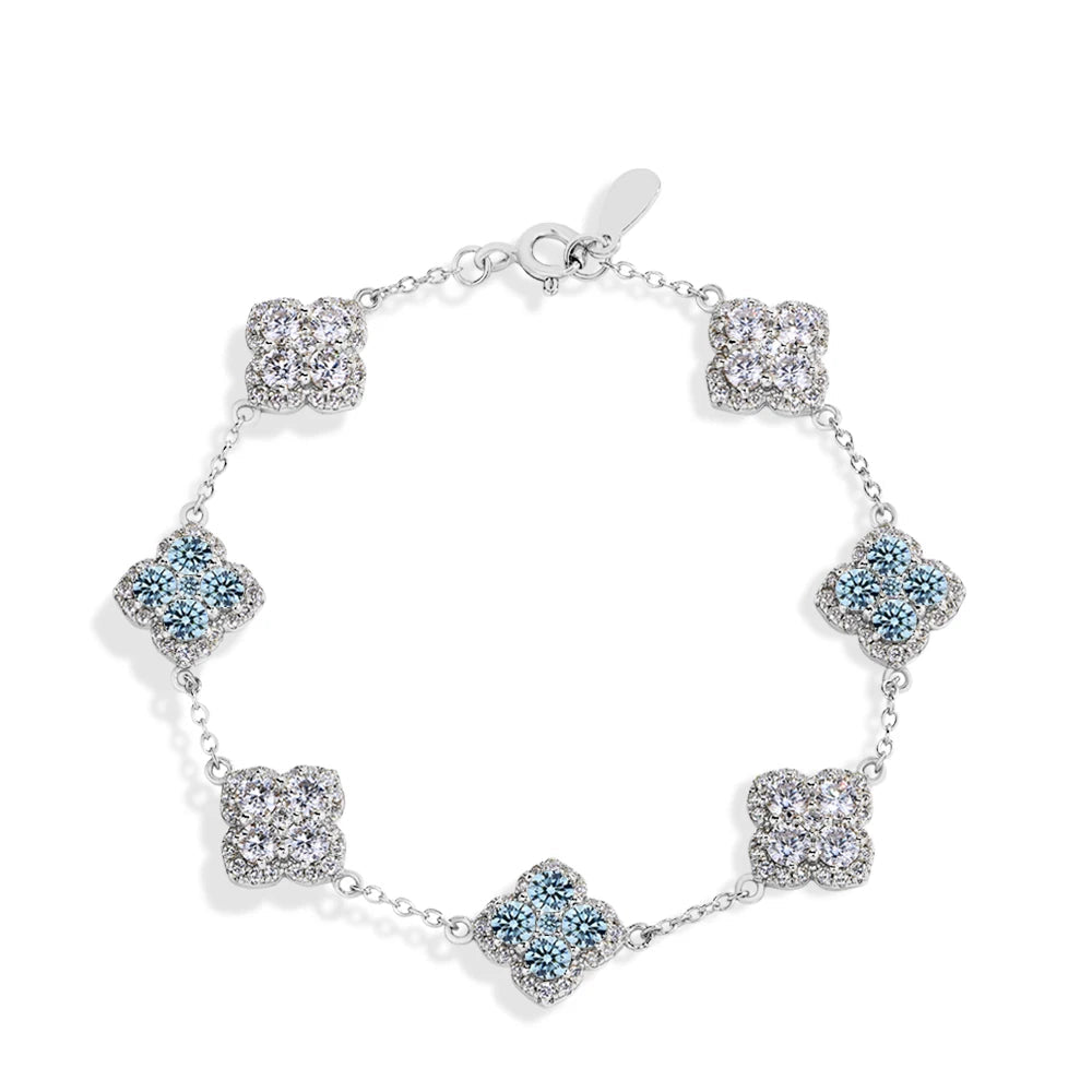 Moissanite Star Bracelet in Sterling Silver - Mirror Quenn - shop now worldwide shipping
