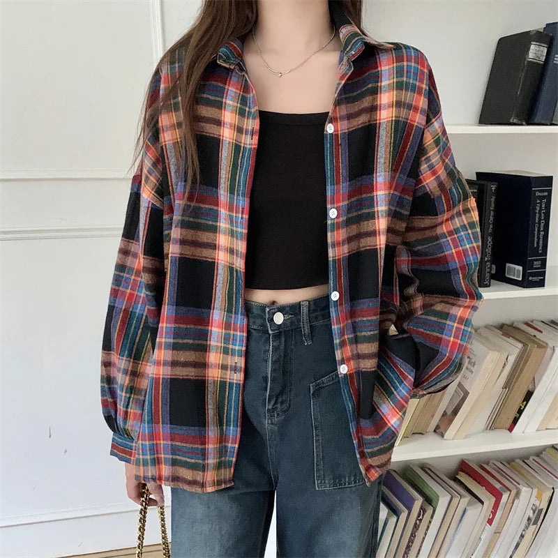 Women's Plaid Flannel Style Shirt