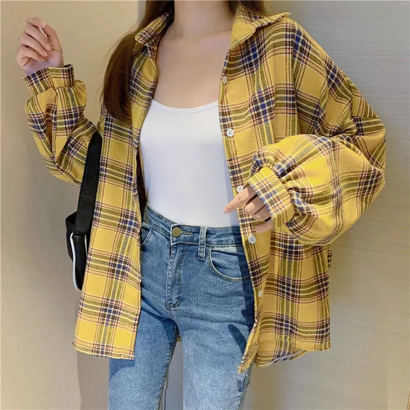 Women's Plaid Flannel Style Shirt