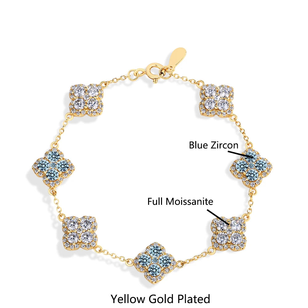 Moissanite Star Bracelet in Sterling Silver - Mirror Quenn - shop now worldwide shipping