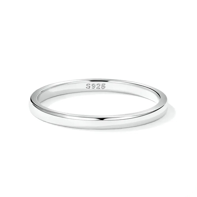 Authentic 925 Sterling Silver Simple Ring for Women Fine Jewelry Trendy Sterling Silver Eternity Ring Wedding Gift VSR165 Mirror Quenn