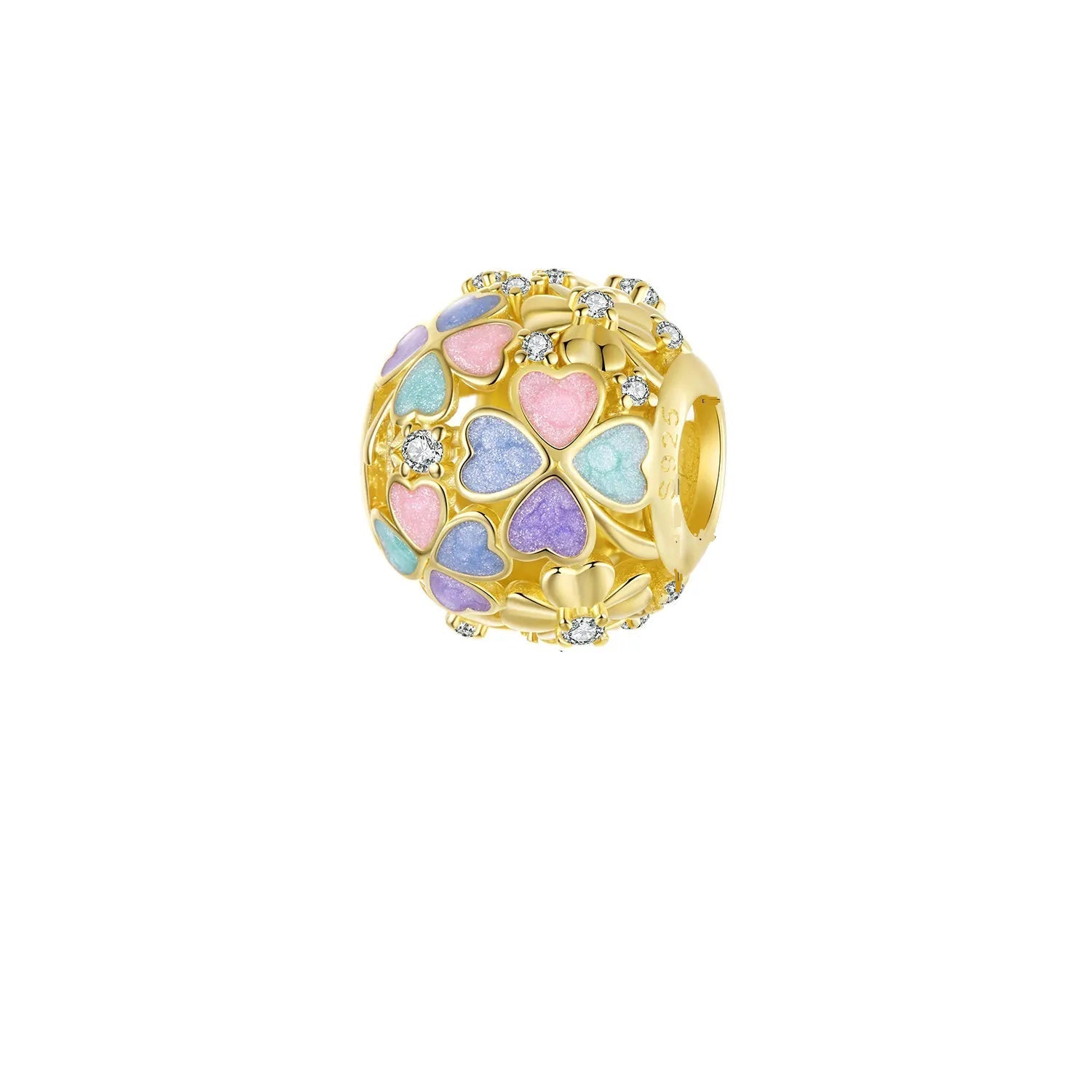 Autumn Gold Clover Spinning Charm - Mirror Quenn - shop now worldwide shipping