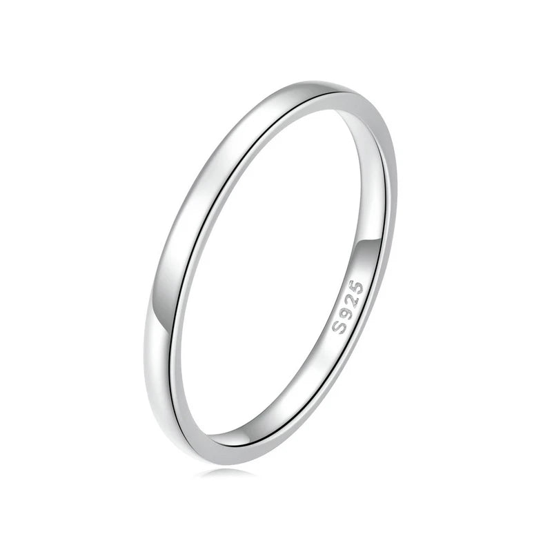 Bamoer Authentic 925 Sterling Silver Simple Ring for Women Fine Jewelry Trendy Sterling Silver Eternity Ring Wedding Gift VSR165 Mirror Quenn