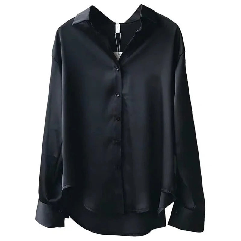 Bow Tie Collar Button-Up Blouse – Casual Women’s Shirt