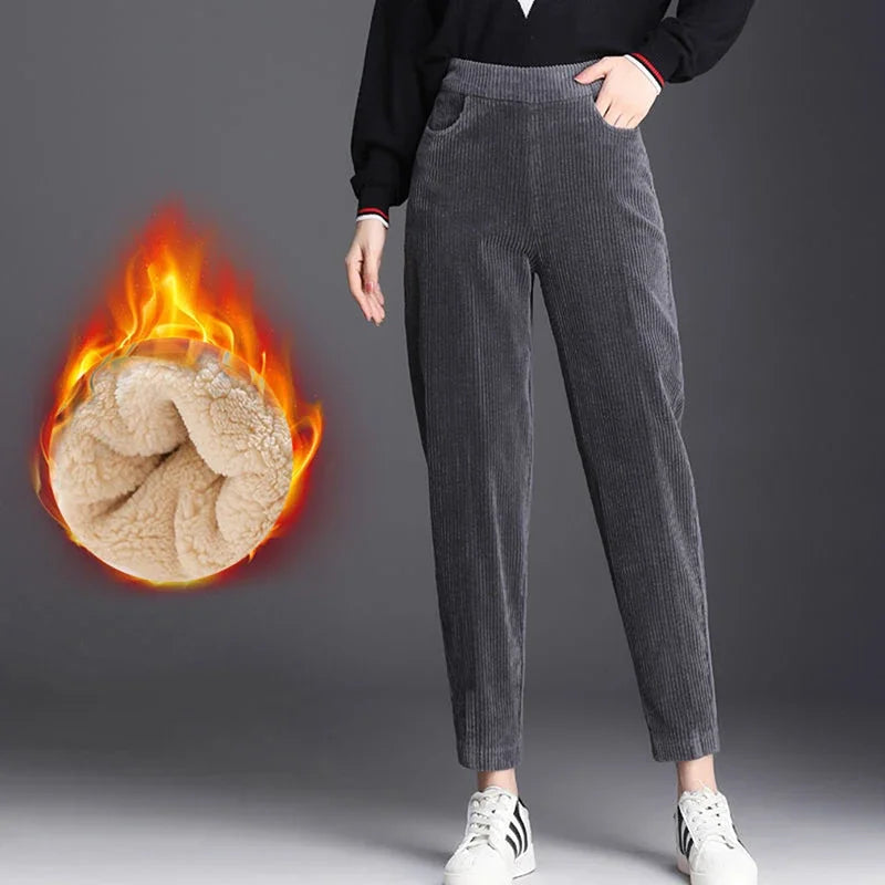 Plush Corduroy Harem Pants