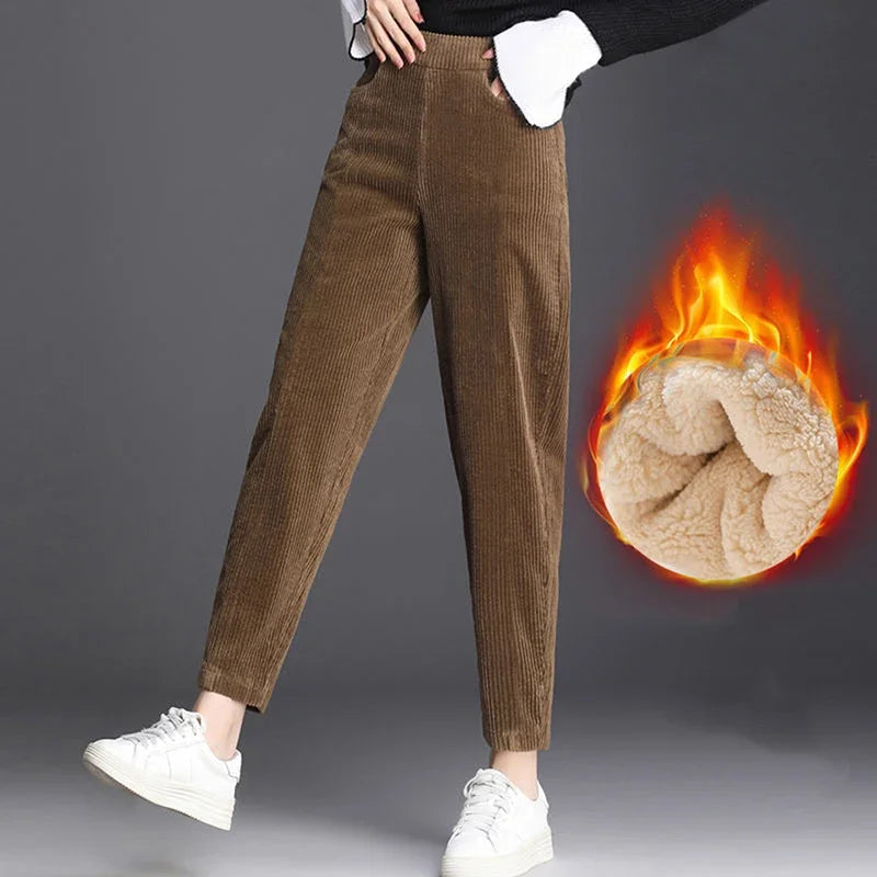 Plush Corduroy Harem Pants