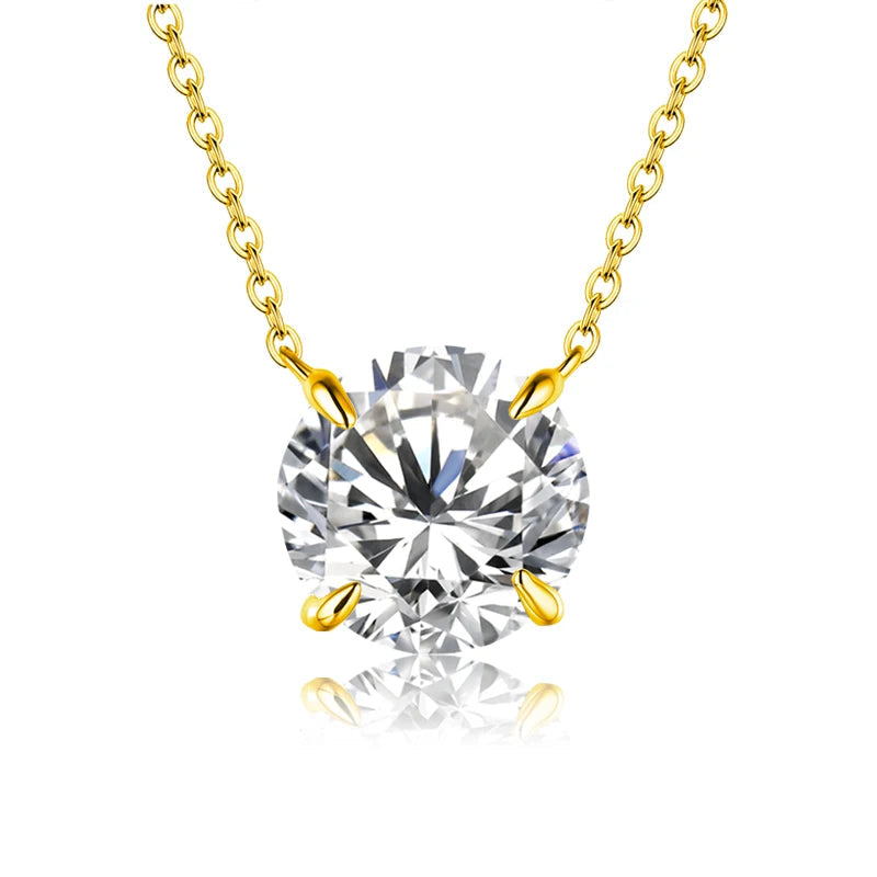 1CT Moissanite Diamond Pendant Necklace in 925 Silver