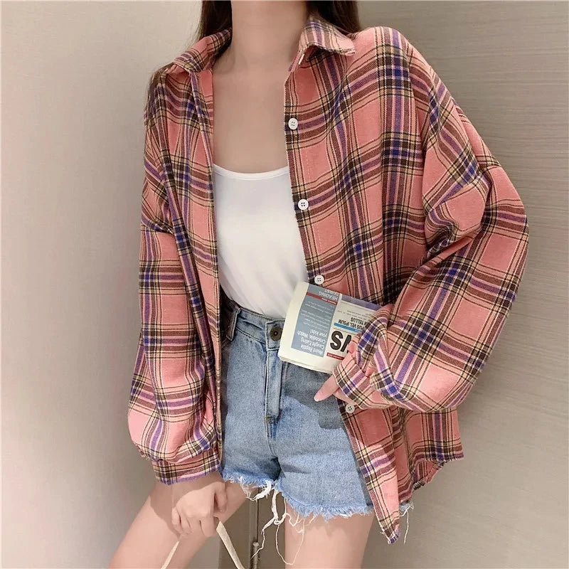 Women's Plaid Flannel Style Shirt