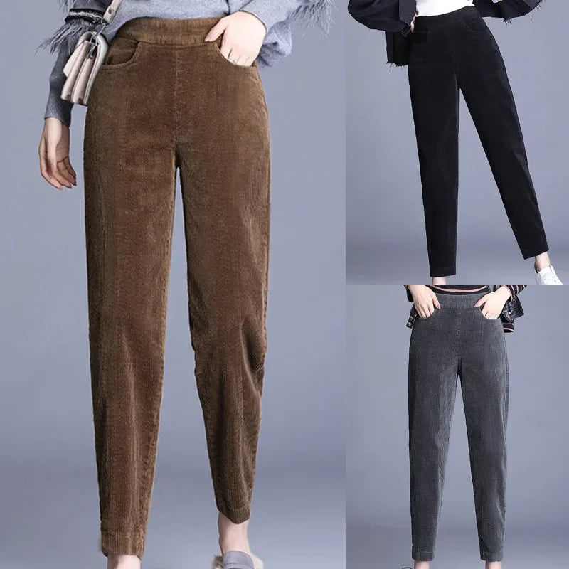 Plush Corduroy Harem Pants