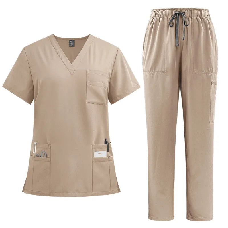 Unisex Modern V-Neck Scrub Set – High-Quality Medical Uniform for Doctors & Nurses