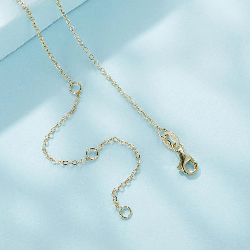 BAMOER Genuine 925 Sterling Silver The shape of love Chain Necklace for Women, Godl Plated Heart Necklace 3 Color 18.11'' Mirror Quenn