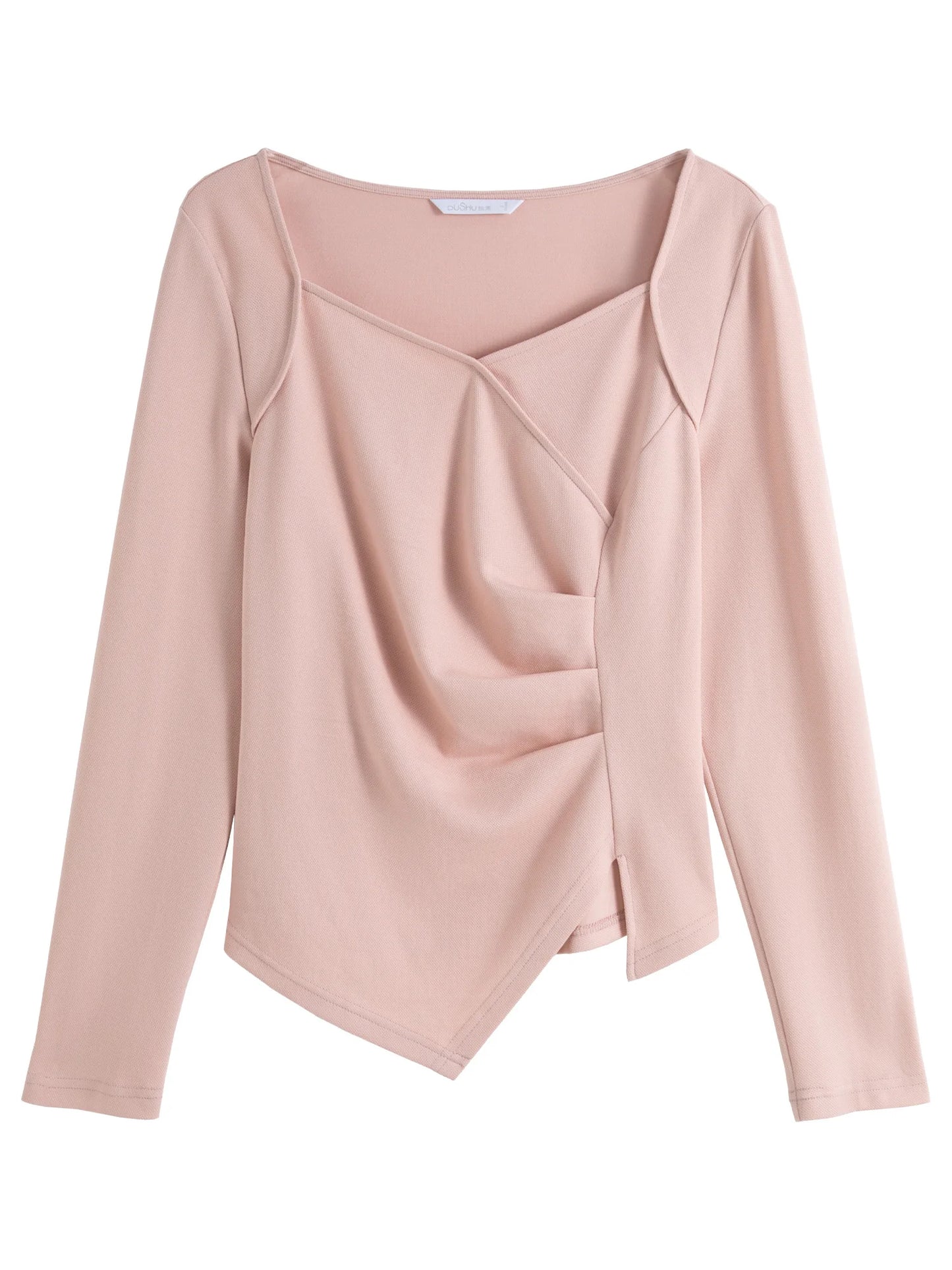 mirrorquenn Asymmetrical Knit Slim Top in shop online women's fashion