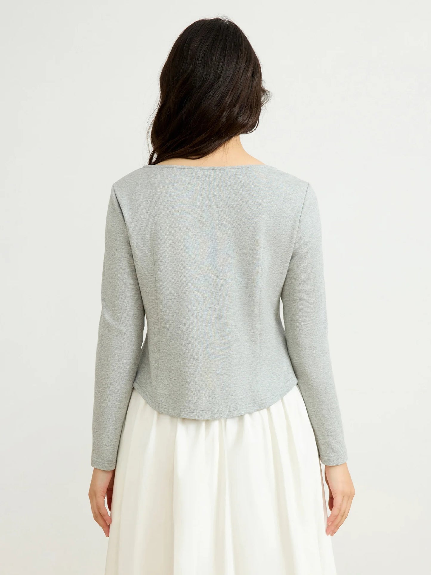 mirrorquenn Asymmetrical Knit Slim Top in shop online women's fashion