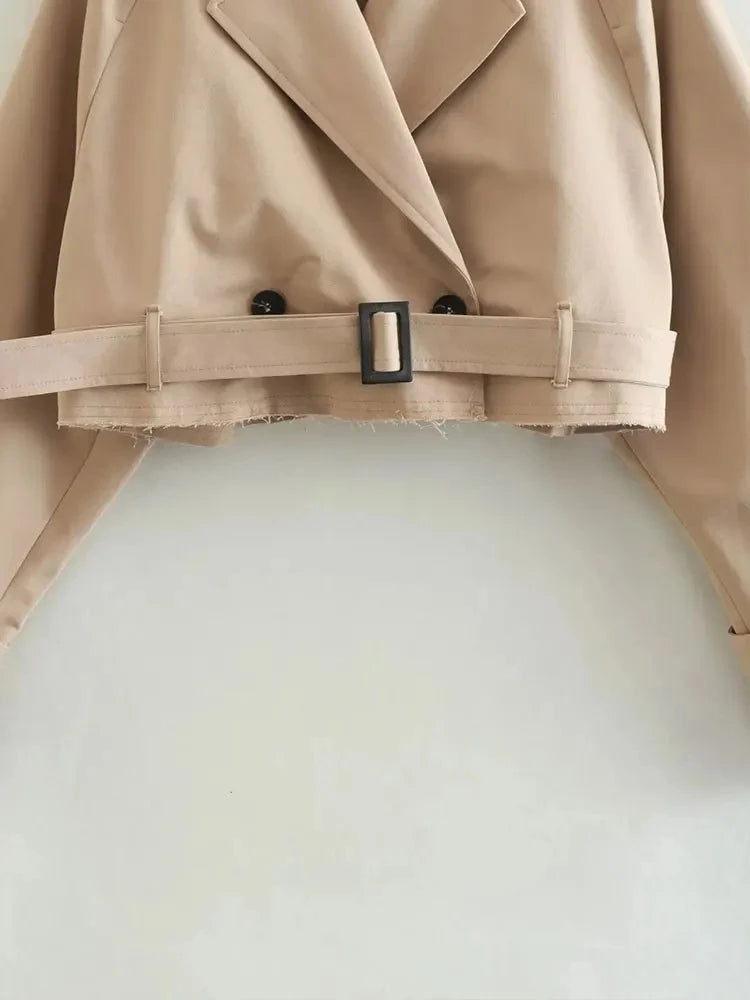 mirrorquenn Belted Crop Trench in shop online women's fashion