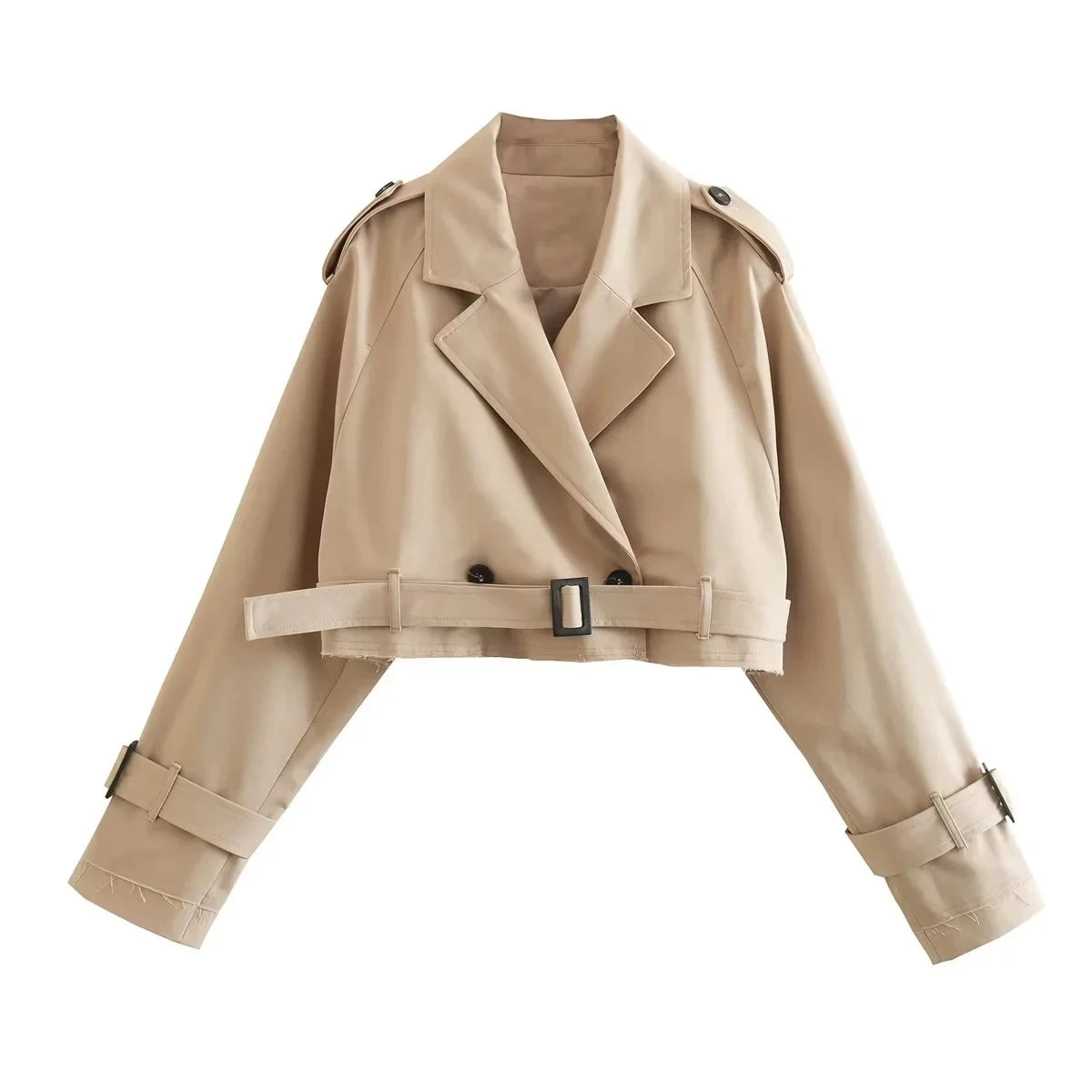 mirrorquenn Belted Crop Trench in shop online women's fashion