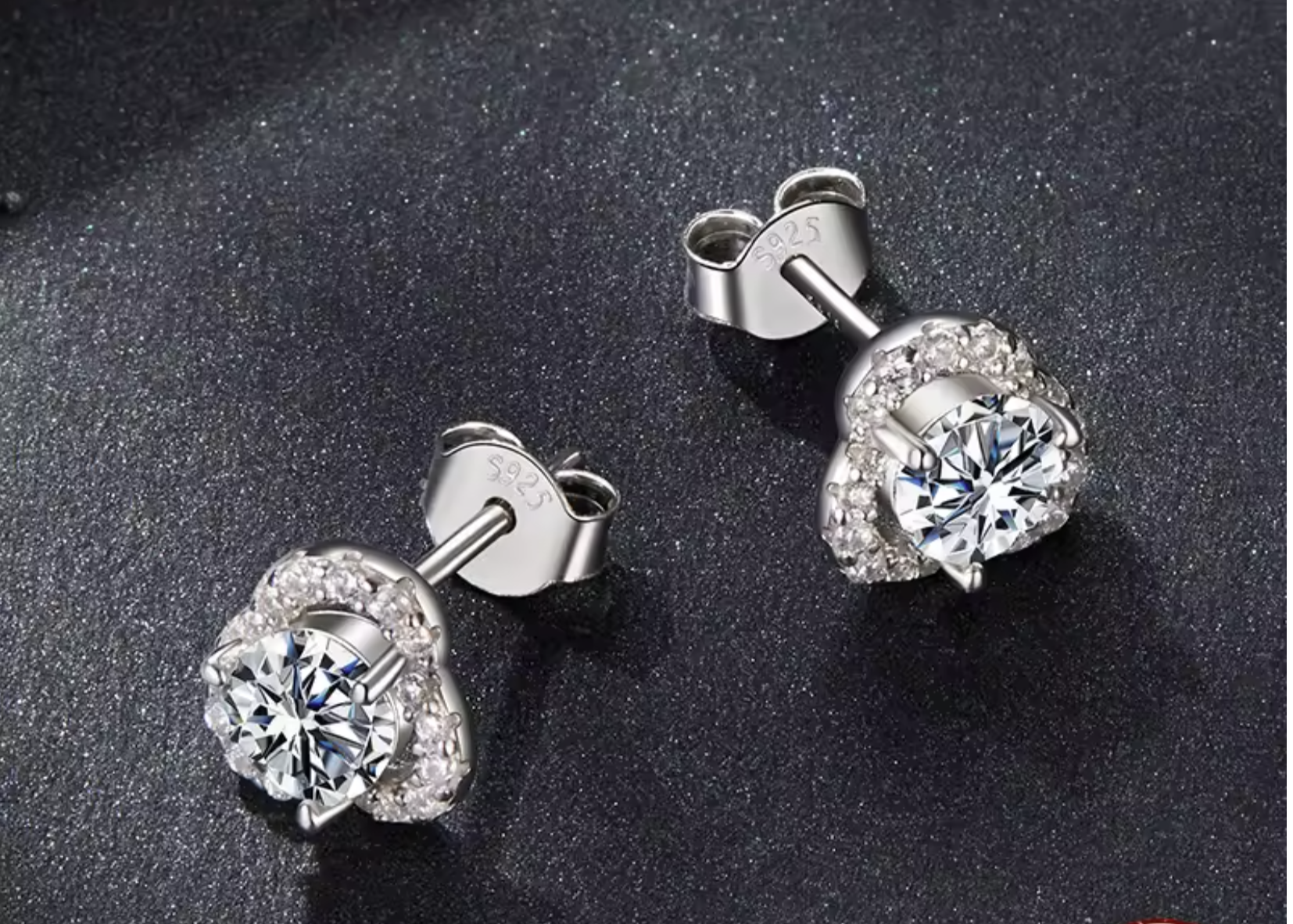0.5CT Moissanite Clover Earrings 925 Sterling Silver Lab Diamond Mirror Quenn
