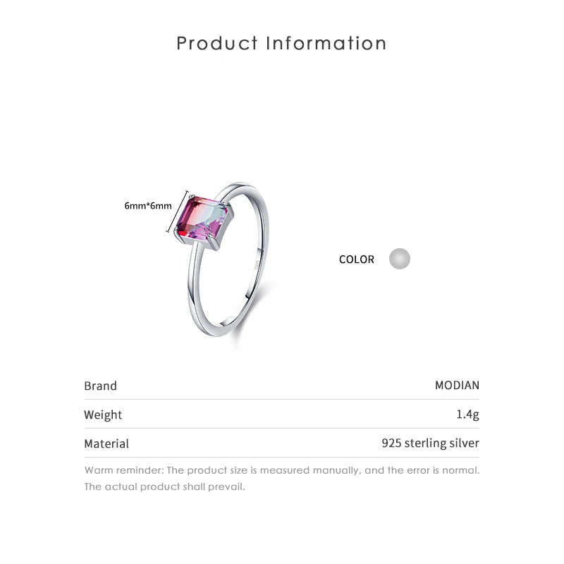 Rainbow Tourmaline Sterling Silver Ring