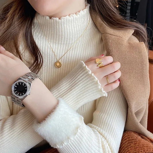 Fleece Ruffle Sweater