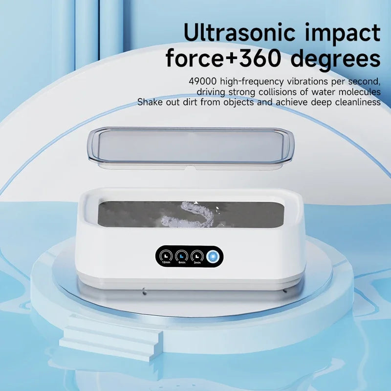 Xiaomi 650ml Adjustable Large Capacity Ultrasonic Cleaner Fast Powerful Jewelry Brace Glasses Jewelry Cleaning Machine Household Mirror Quenn