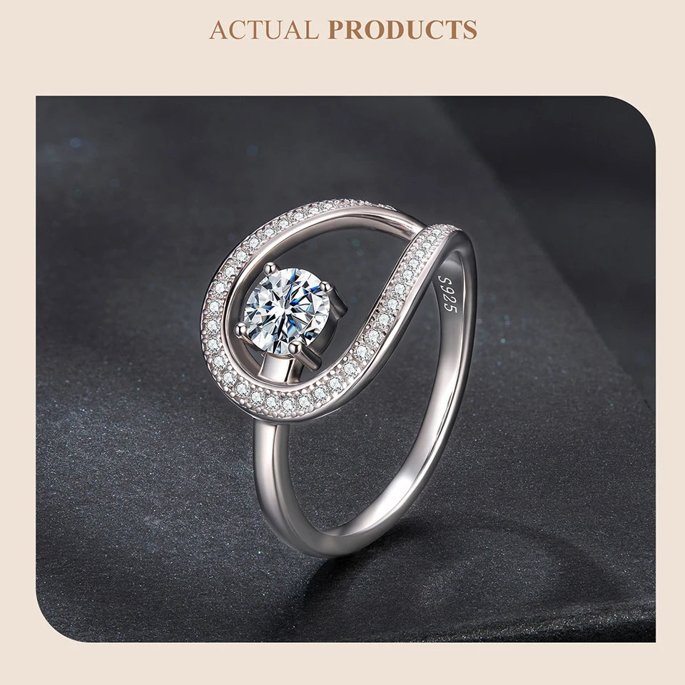 Moissanite Wedding Band 925 Sterling Silver Gold Plated Ring
