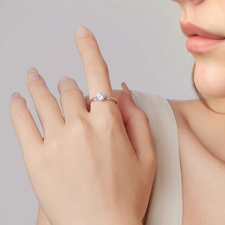 925 Sterling Silver Rotatable Statement Ring Stress Relief Spinner Band Ring for Women Girlfriend Engagement Special Gift Mirror Quenn