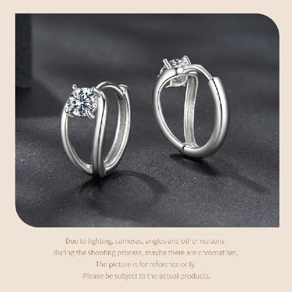 0.3CT Moissanite Hoop Earrings Silver Gold