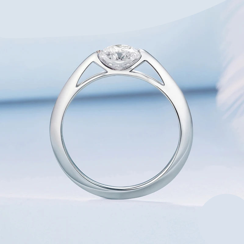 925 Sterling Silver Rotatable Statement Ring Stress Relief Spinner Band Ring for Women Girlfriend Engagement Special Gift Mirror Quenn