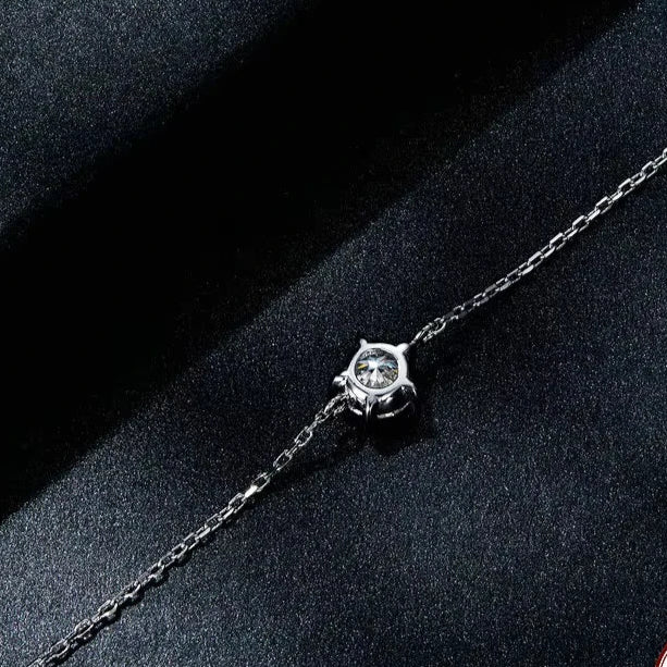 Bamoer 1CT Moissanite Bracelet Trendy 925 Sterling Silver Chain Charms For Women 2023 Classic Jewelry Mirror Quenn