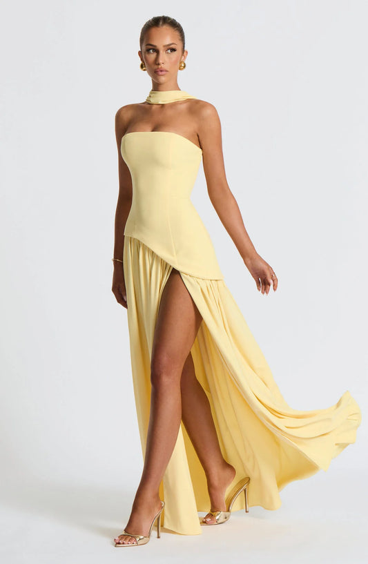 Yellow Maxi Gown - Viral TikTok Style