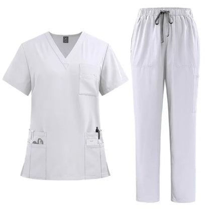 Unisex Modern V-Neck Scrub Set – High-Quality Medical Uniform for Doctors & Nurses