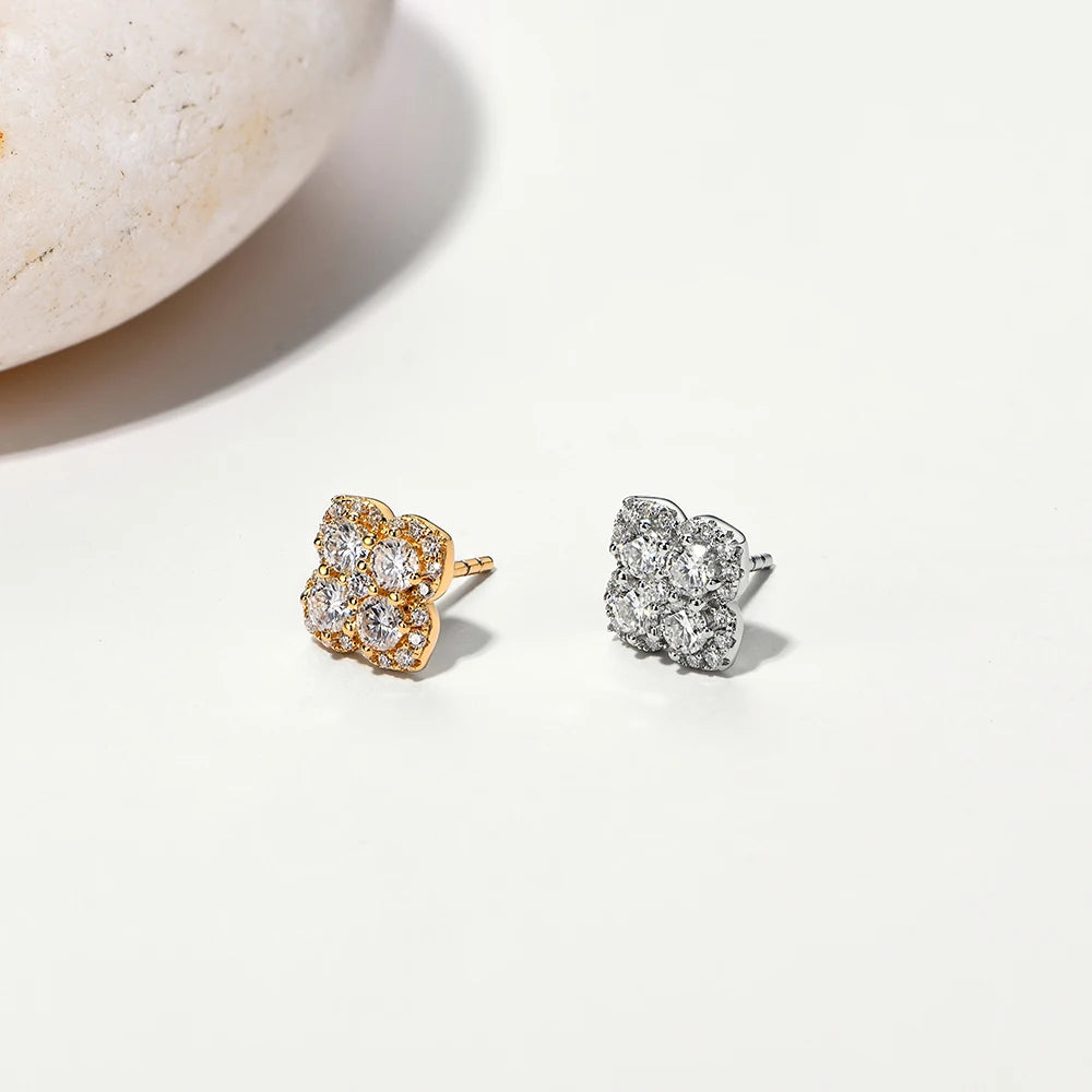Moissanite Sterling Silver Stud Earrings - Mirror Quenn - shop now worldwide shipping