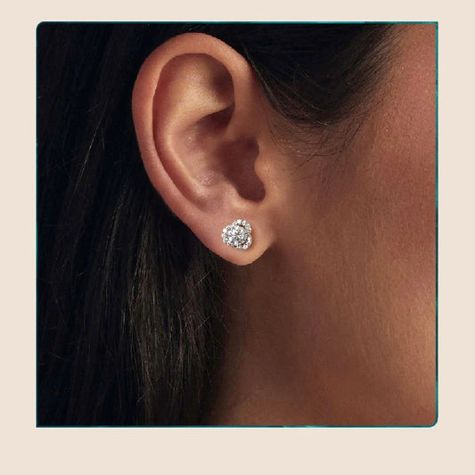 0.5CT Moissanite Clover Earrings 925 Sterling Silver Lab Diamond