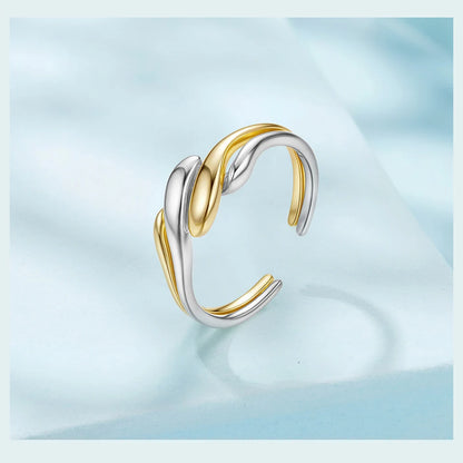 Gold Plated Wavy Stackable Ring Sterling Silver
