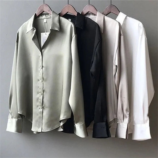Bow Tie Collar Button-Up Blouse – Casual Women’s Shirt