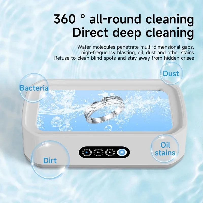 Xiaomi 650ml Adjustable Large Capacity Ultrasonic Cleaner Fast Powerful Jewelry Brace Glasses Jewelry Cleaning Machine Household Mirror Quenn