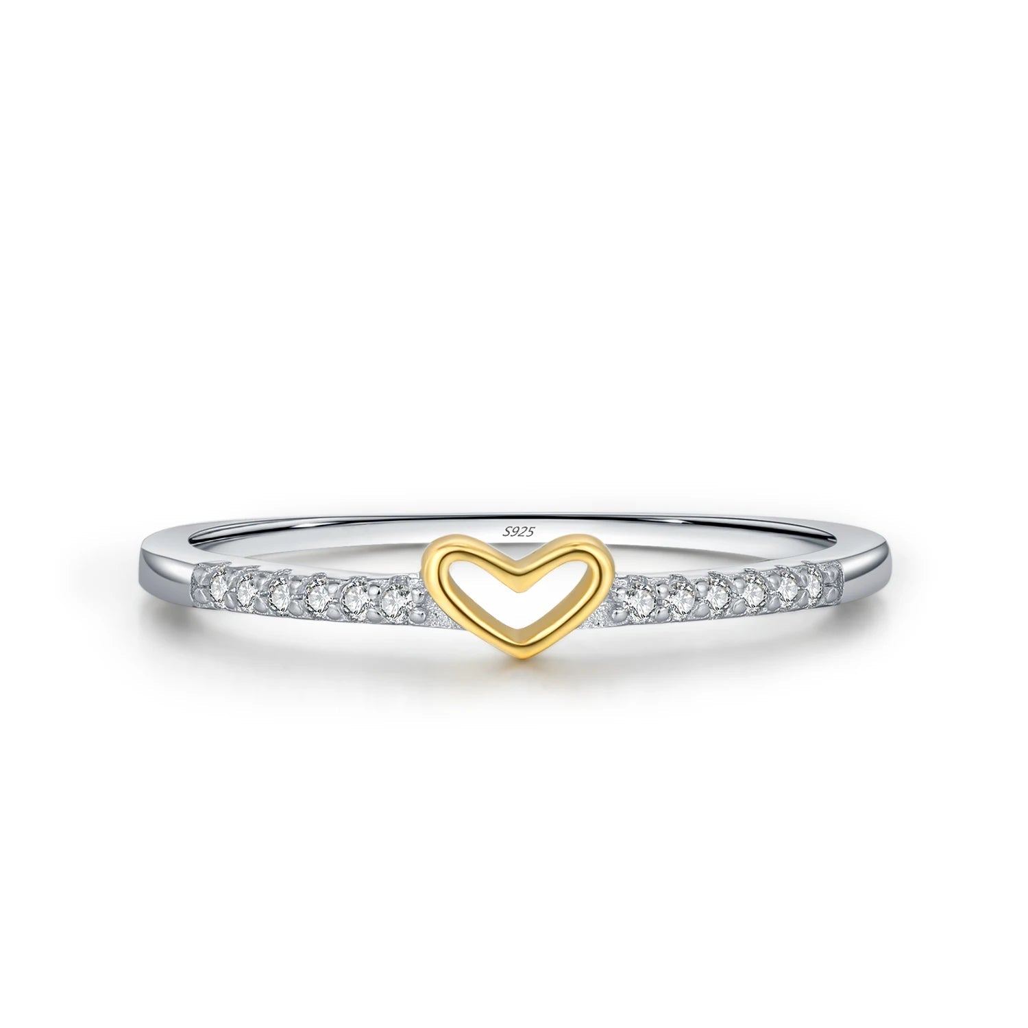 MODIAN 925 Sterling Silver Simple Romantic Heart Finger Ring Trendy Metallic Contrast Design Rings For Women Fine Jewelry Mirror Quenn