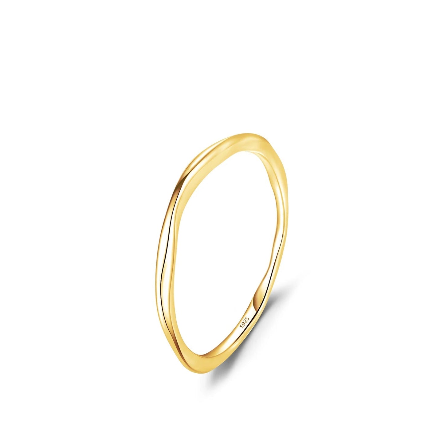 MODIAN 925 Sterling Silver Simple Fashion Stackable Ring Classic Wave Geometric Exquisite Finger Rings For Women Party Jewelry Mirror Quenn